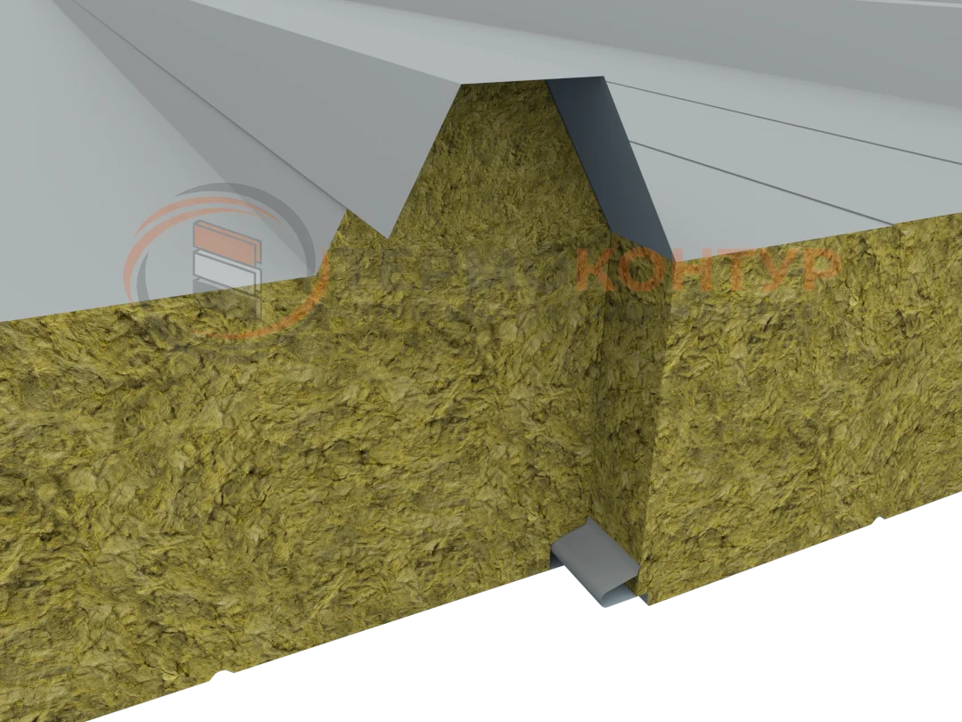 Узел замкового соединения кровельной сэндвич-панели Roof-Lock